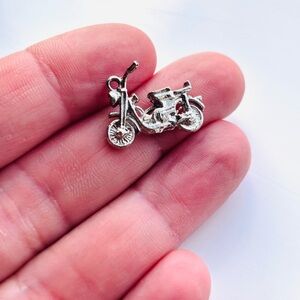 Vintage 925 Silver Motorcycle Charm Tiny Bike Accent